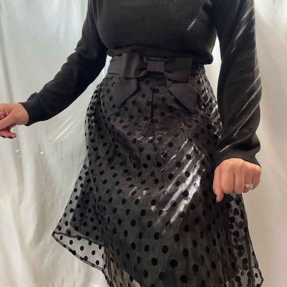 Elle Dresses & Skirts - Size 10 Elle polka dot evening skirt with bow. Deadstock NWT